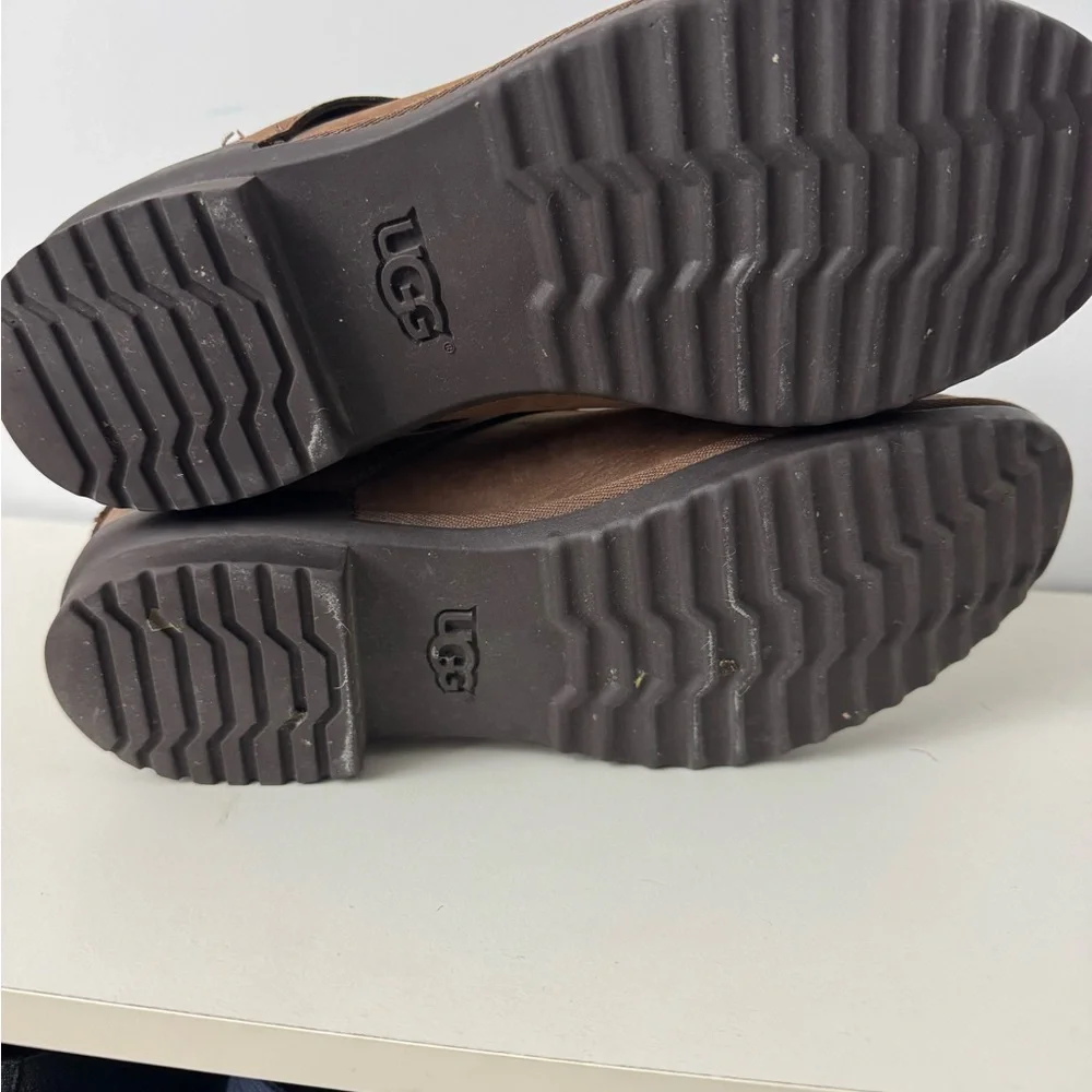 UGG Lorna Moto Buckle Boots Brown Leather/Suede Women’s 9 waterproof Boot - Picture 4 of 4